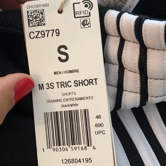 Adidas | 3 Stripe Tricot Shorts Black White Size S - Picture 5 of 5